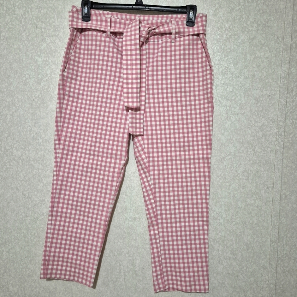 Jules & Leopold Pink Gingham Trousers..SIZE:L